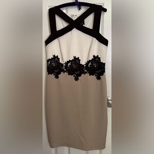 Jax Black and Cream Cross-Strap Dress